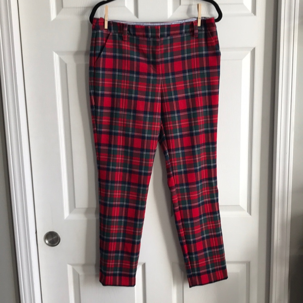 Vineyard Vines Red Plaid Cropped Pant / SZ 8